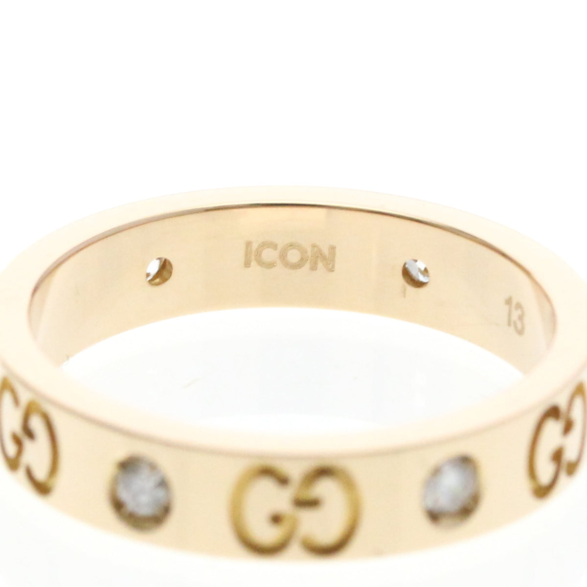 PRE-OWNED Gucci Icon · Diamond · Rose Gold Size 6.5