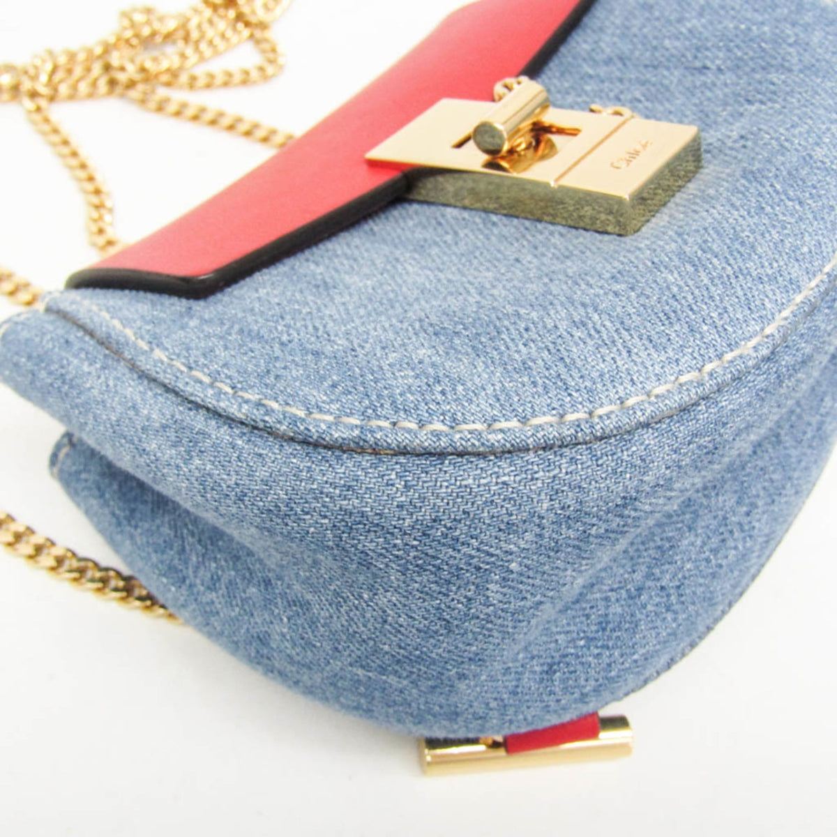 PRE-OWNED Chloé Drew Mini · Denim Crossbody