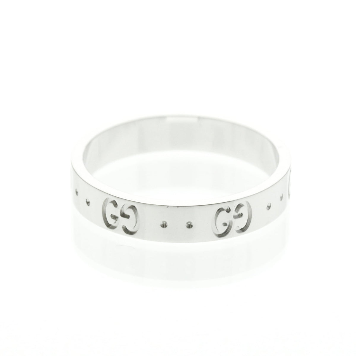 PRE-OWNED Gucci Icon · 18K White Gold Size 8.75