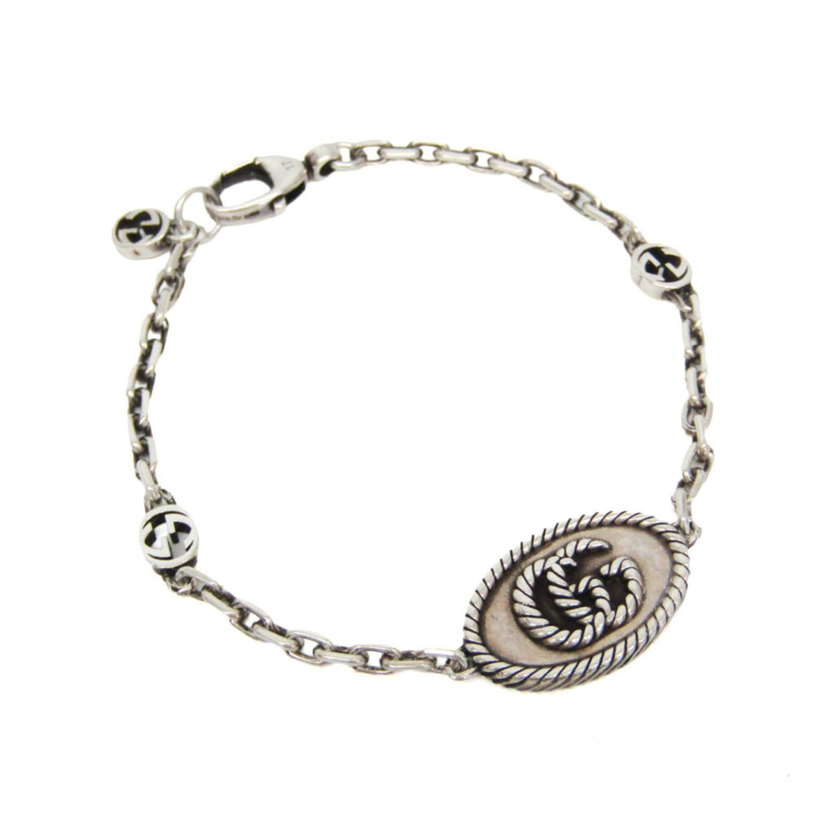 PRE-OWNED Gucci Double G · Silver 925 Charm Bracelet
