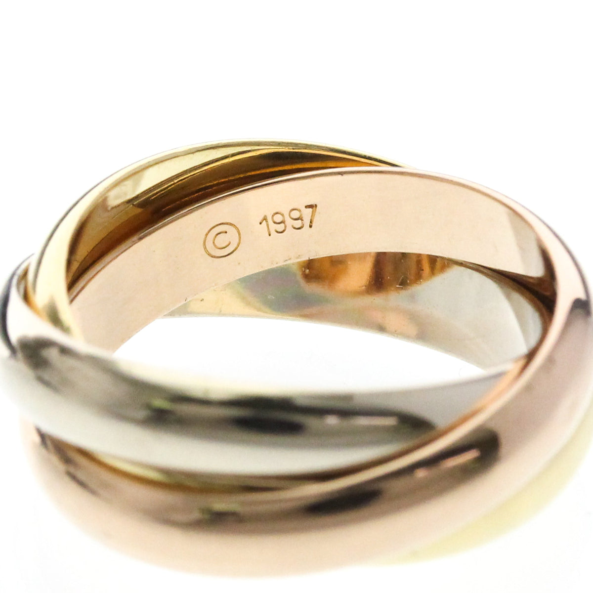 PRE-OWNED Cartier Trinity · Tri-Gold Size 6.75