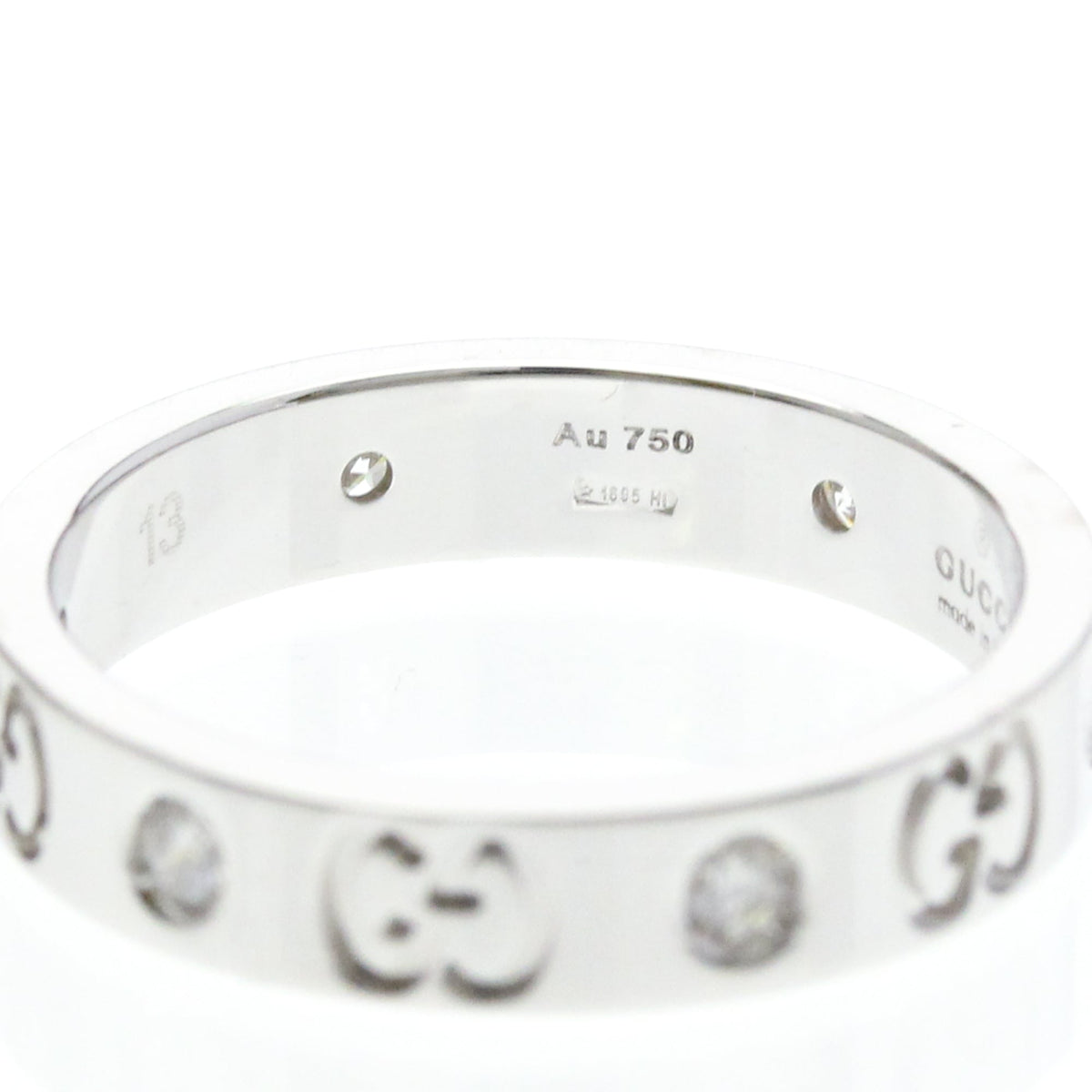 PRE-OWNED Gucci Icon · Diamond · 18K White Gold Size 6.5