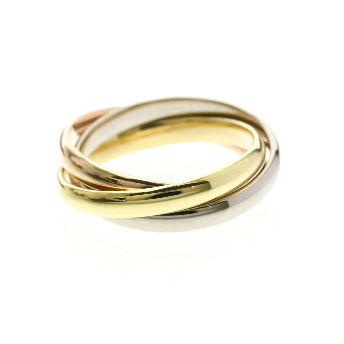 PRE-OWNED Cartier Trinity · Tri-Gold Size 4.5