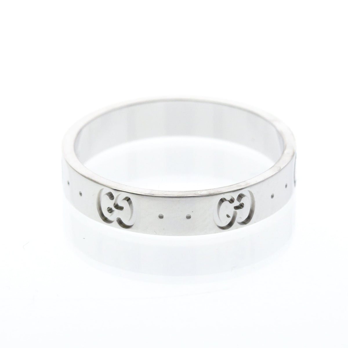 PRE-OWNED Gucci Icon · 18K White Gold Size 8.75