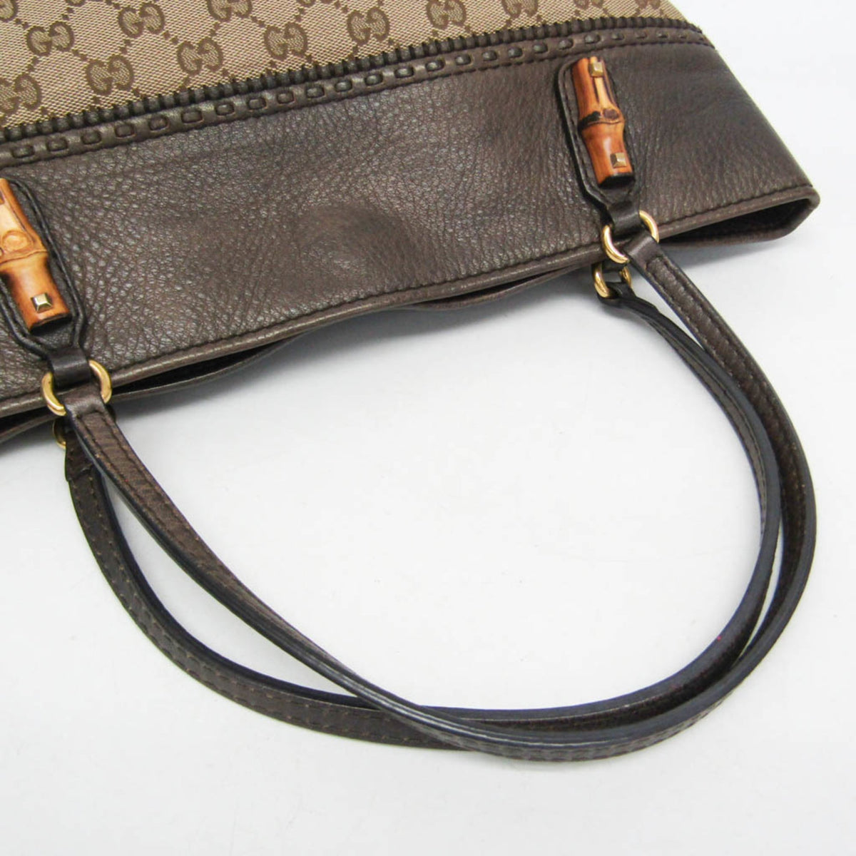 PRE-OWNED Gucci Bamboo · GG Canvas Tote