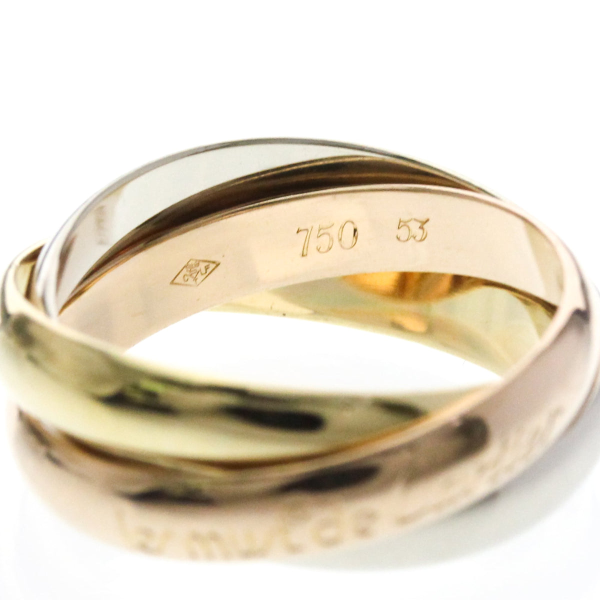 PRE-OWNED Cartier Trinity · Tri-Gold Size 6.25
