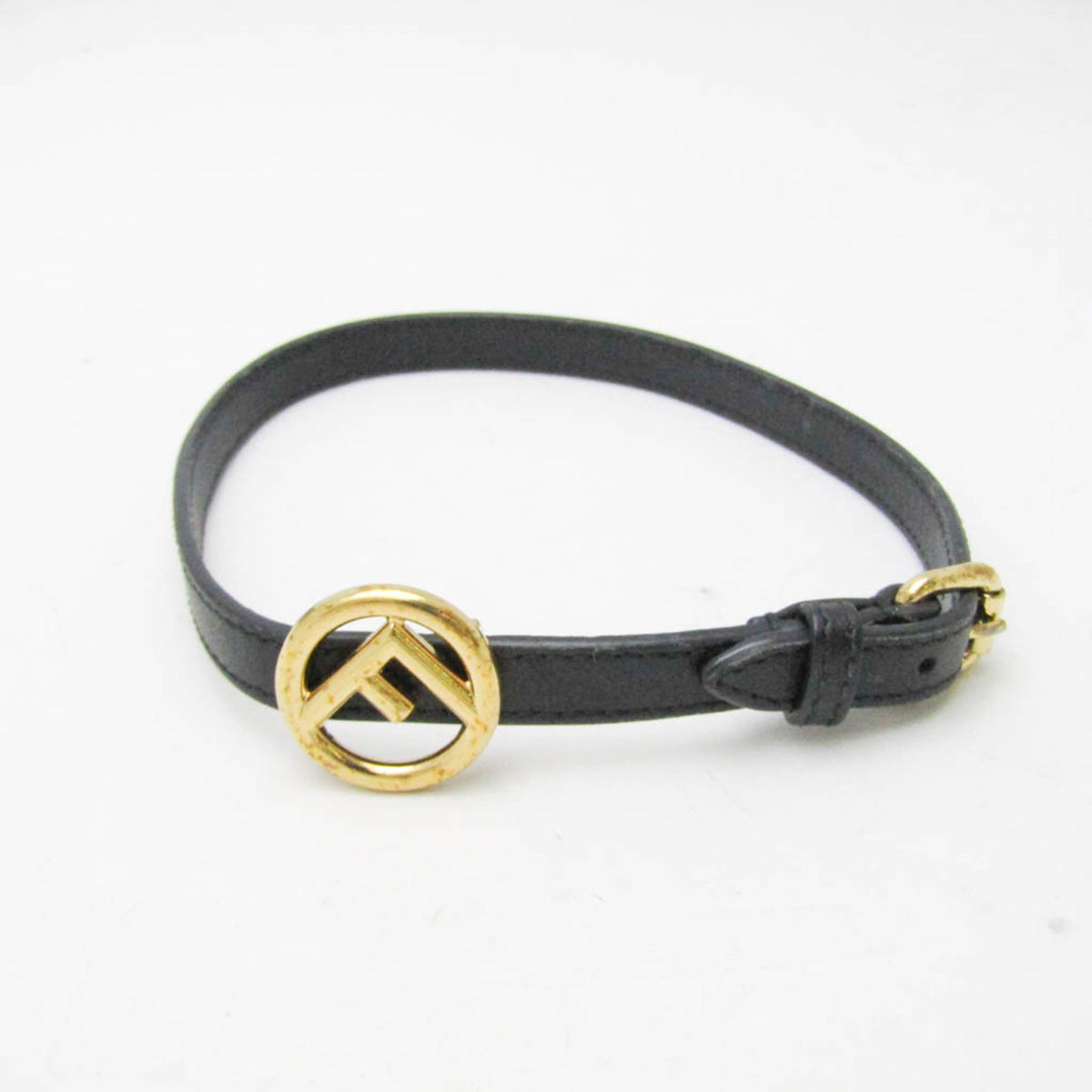 PRE-OWNED Fendi F Is · Leather Charm Bracelet