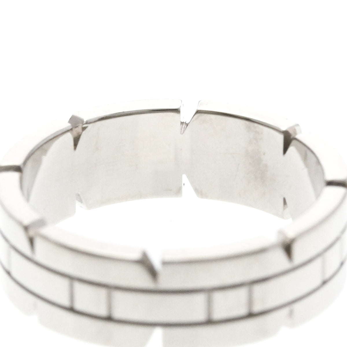 PRE-OWNED Cartier Tank Française · 18K White Gold Size 10
