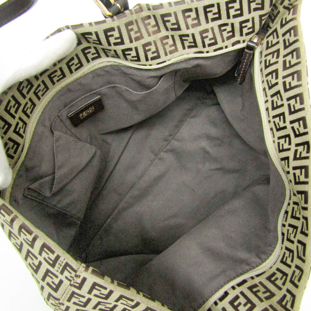 PRE-OWNED Fendi Zucchino · Canvas & Leather Tote