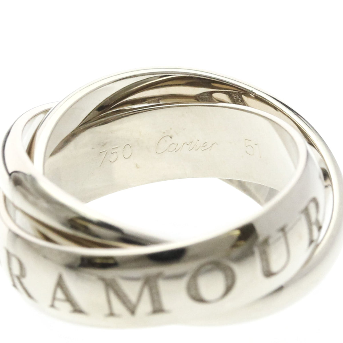 PRE-OWNED Cartier Trinity · Christmas Edition · 18K White Size 5.75