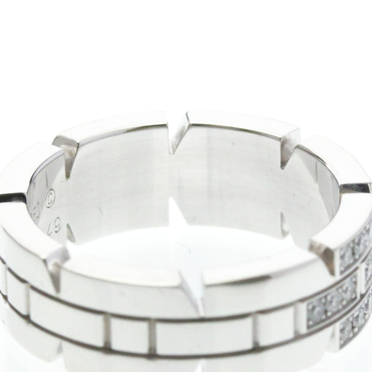 PRE-OWNED Cartier Tank Française · 18K White Gold Size 4.75
