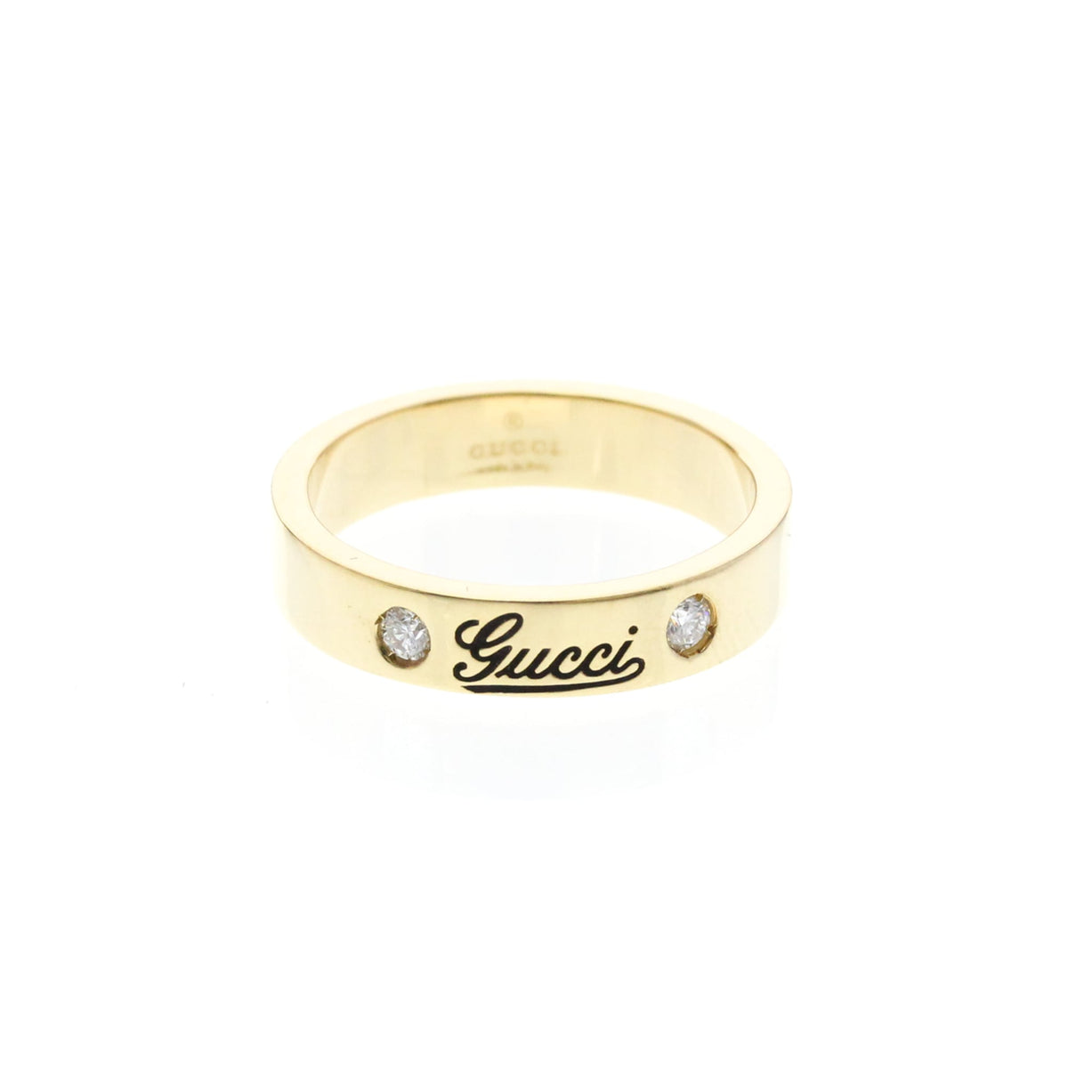 PRE-OWNED Gucci Icon · Diamond Band · 18K Yellow Gold Size 5.25