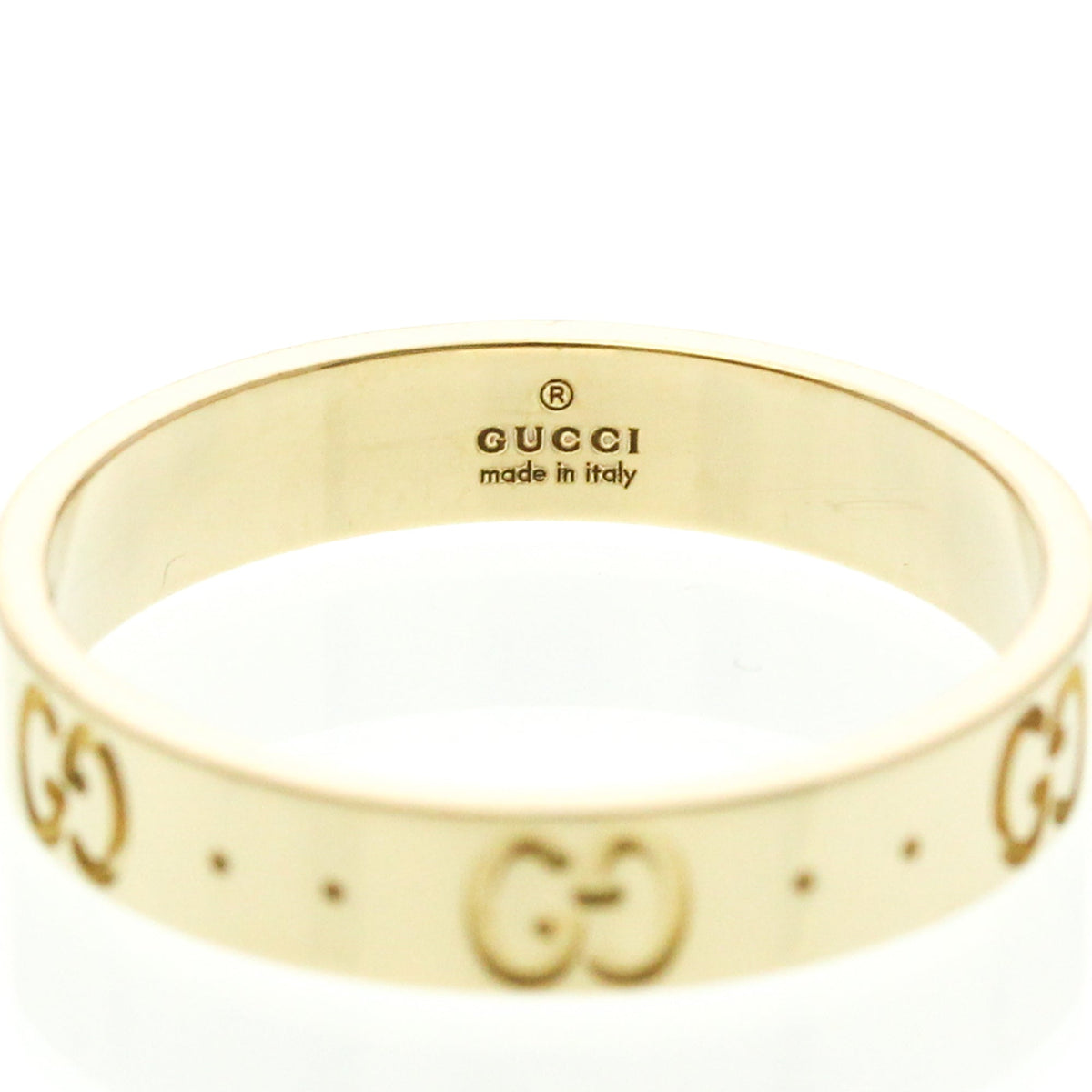 PRE-OWNED Gucci Icon · 18K Yellow Gold Size 8.75