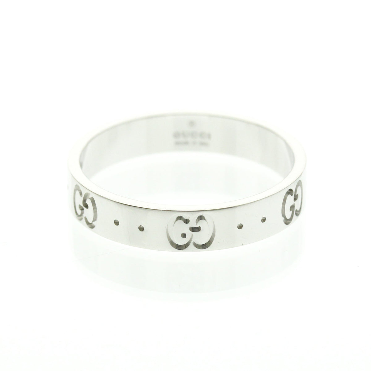 PRE-OWNED Gucci Icon · 18K White Gold Size 8.75