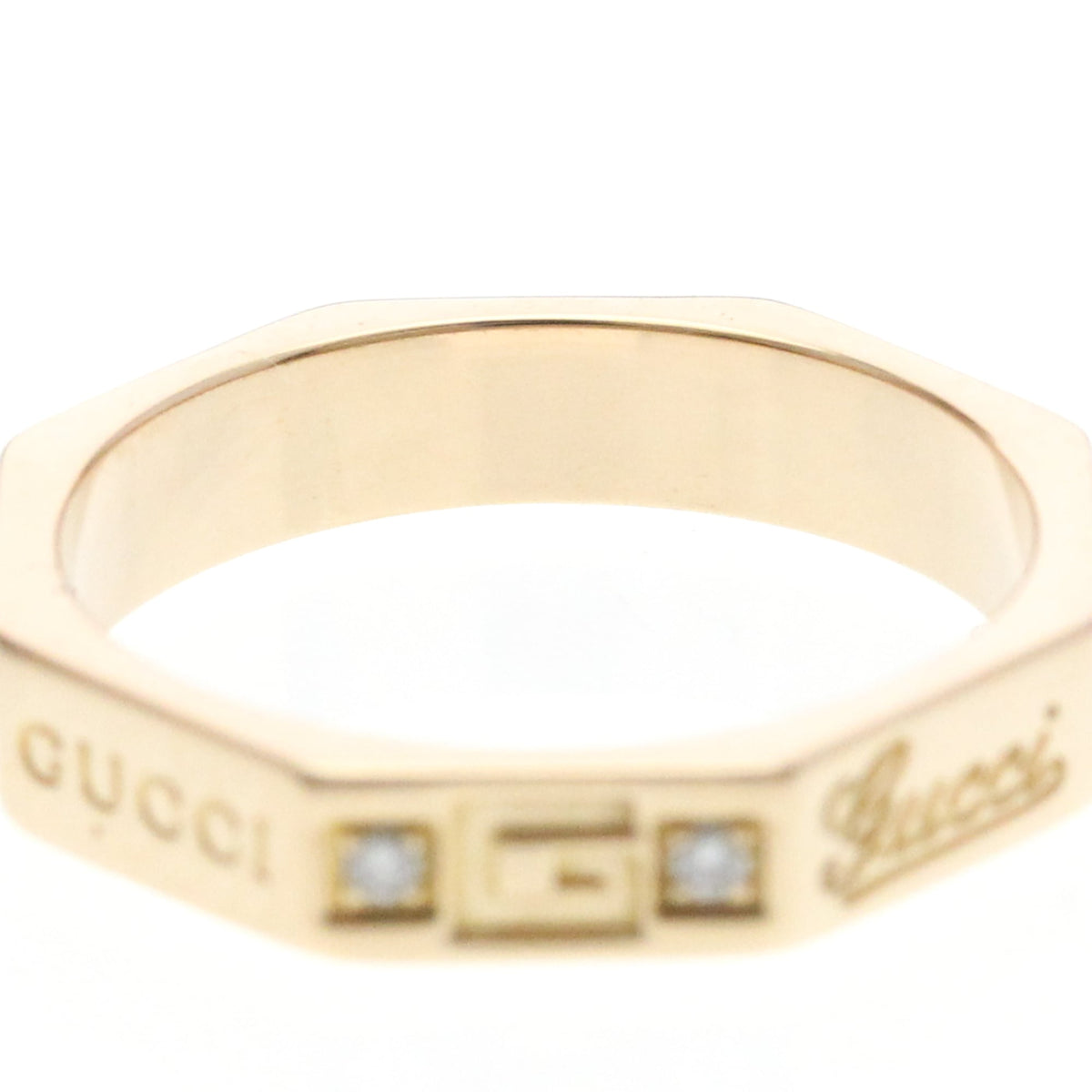 PRE-OWNED Gucci Octagonal · Diamond · Rose Gold Size 4.5