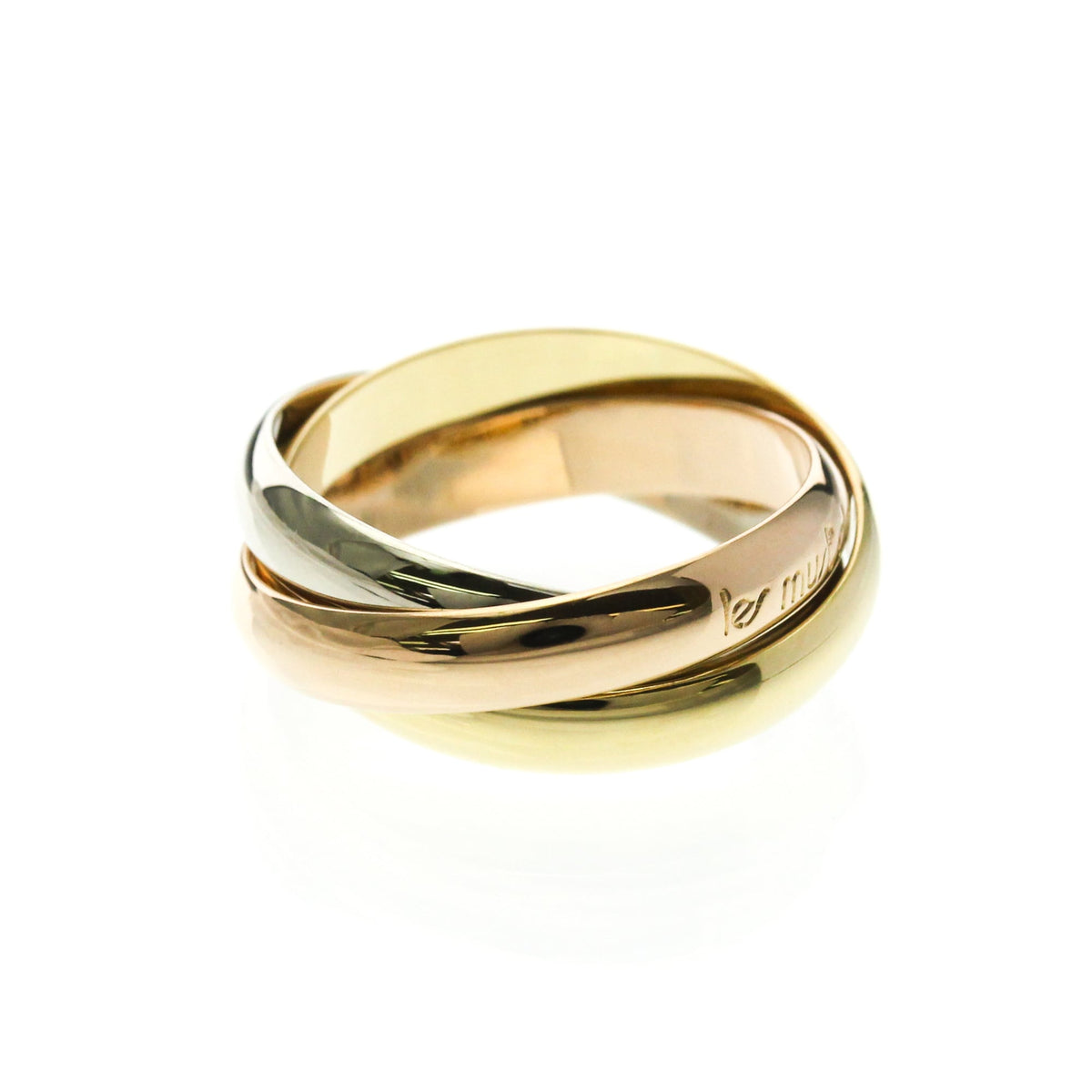 PRE-OWNED Cartier Trinity · Tri-Gold Size 6.25