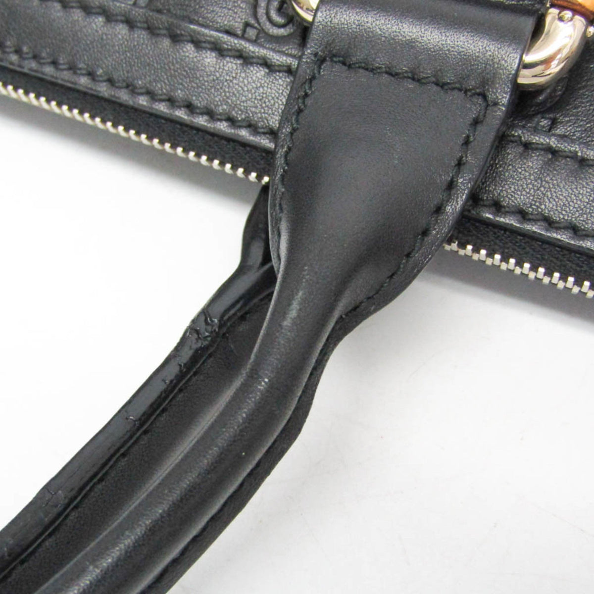 PRE-OWNED Gucci Guccissima · Bamboo · Leather Tote