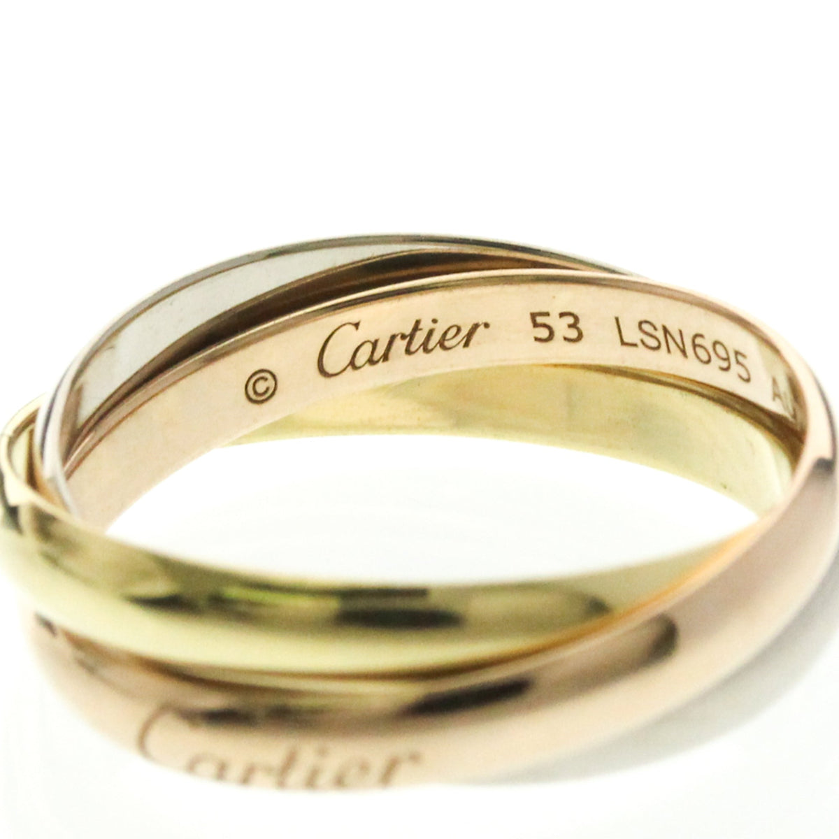 PRE-OWNED Cartier Trinity · Tri-Gold Size 6.25