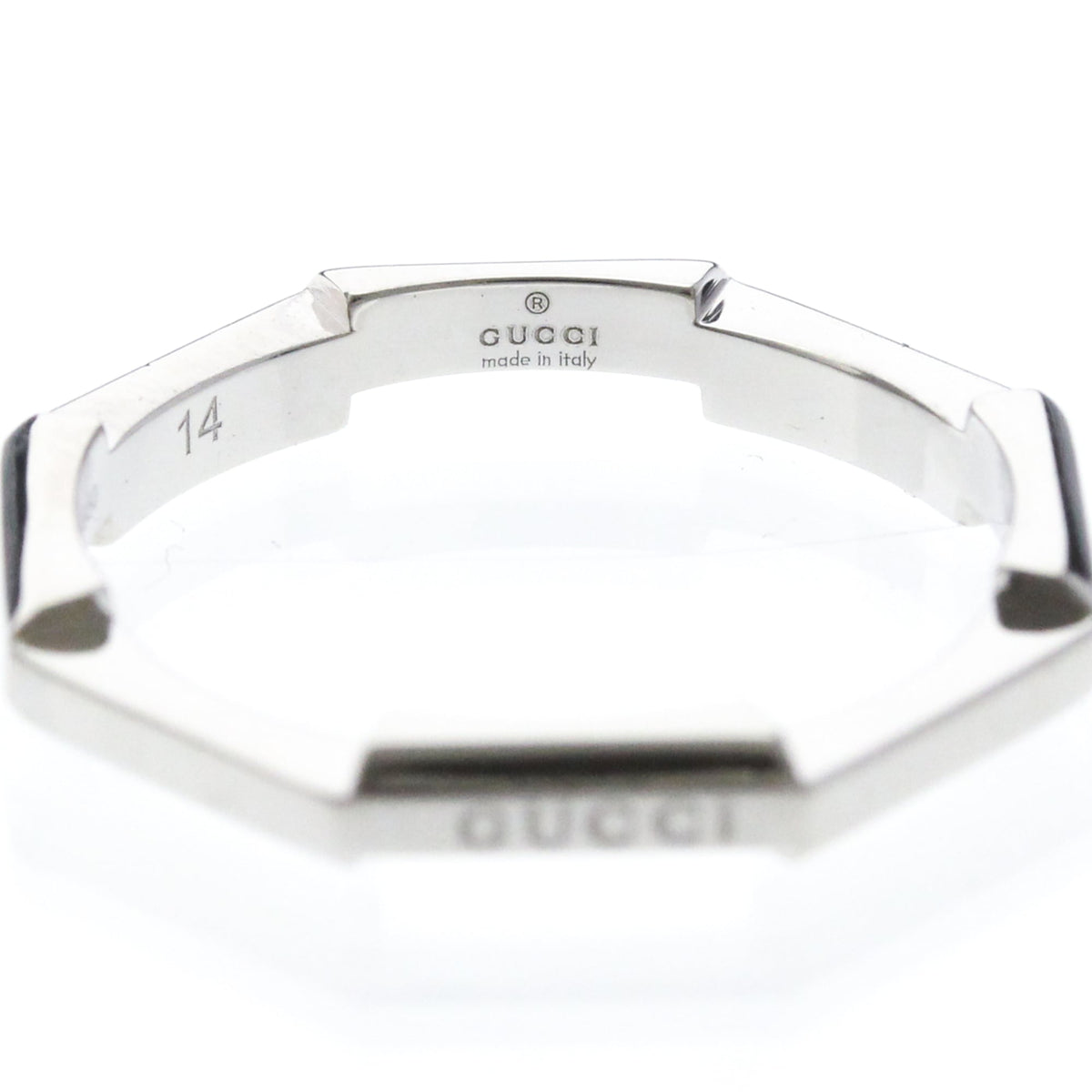 PRE-OWNED Gucci Octagon · Platinum Size 6.75