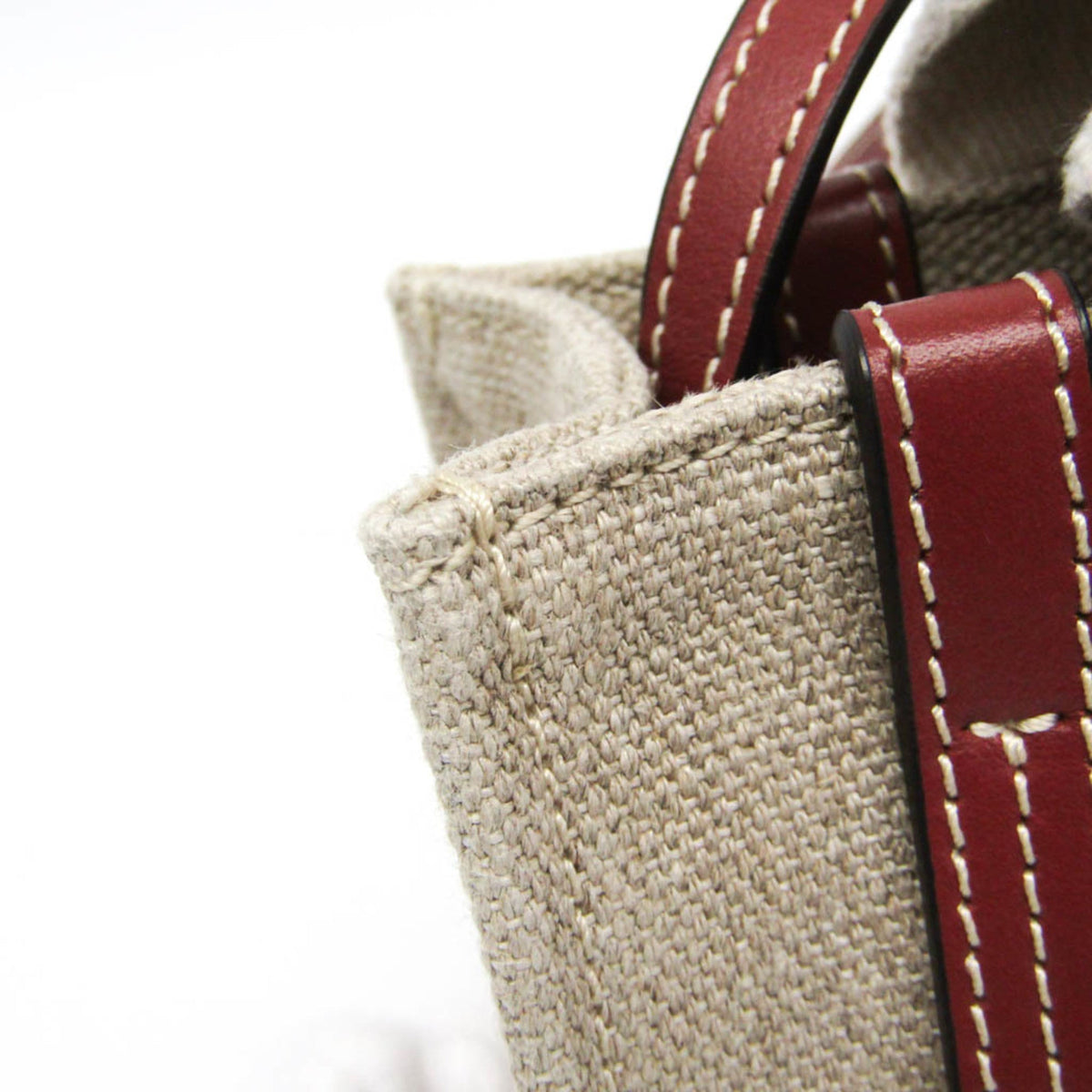 PRE-OWNED Chloé Woody Mini · Linen & Leather