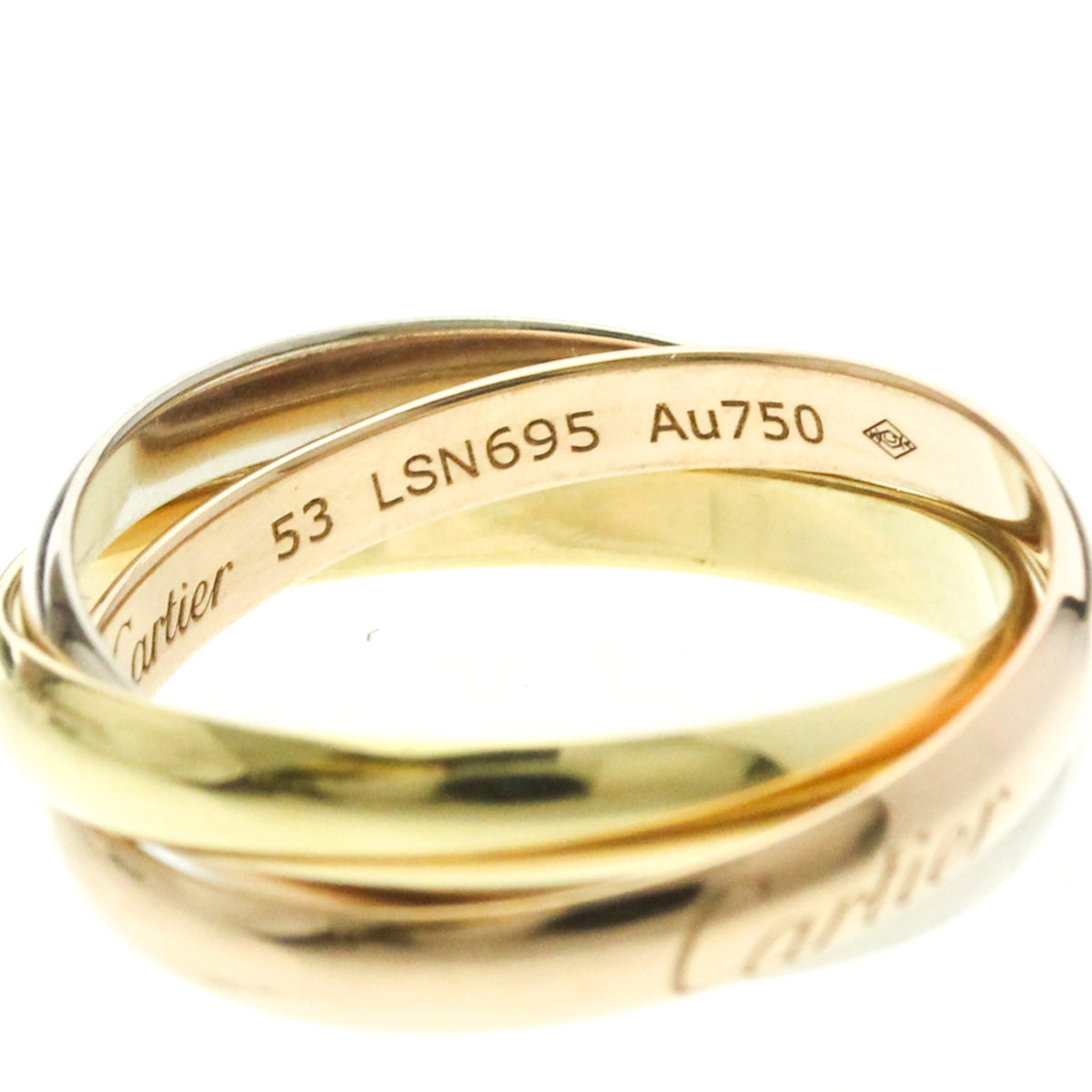 PRE-OWNED Cartier Trinity · Tri-Gold Size 6.25