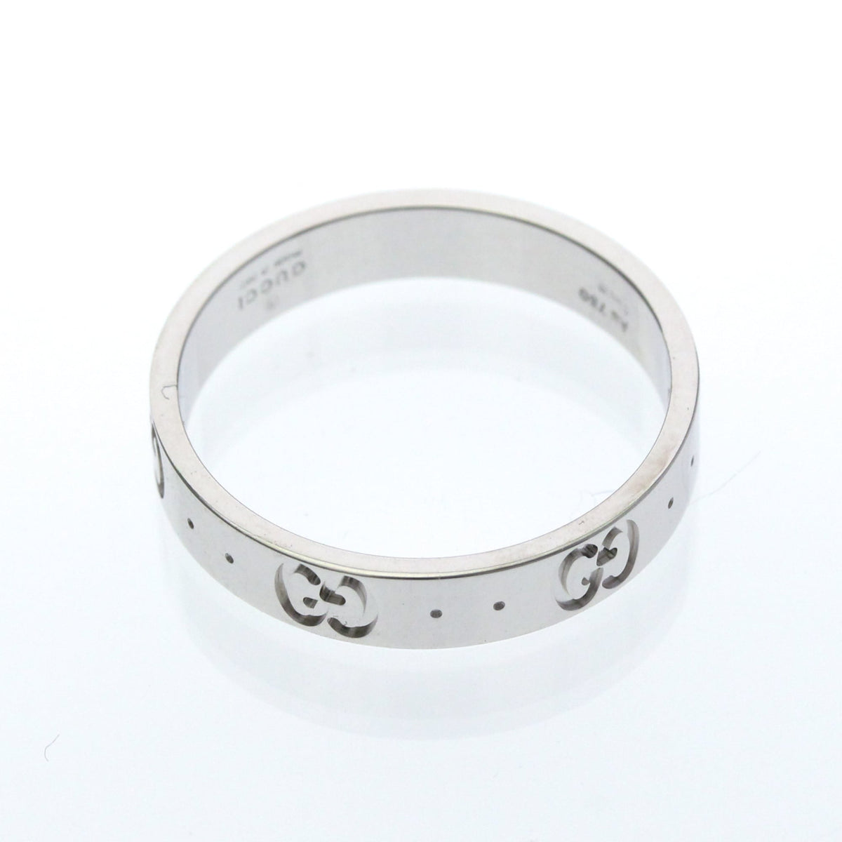 PRE-OWNED Gucci Icon · 18K White Gold Size 8.75