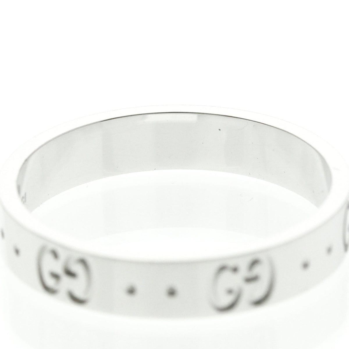 PRE-OWNED Gucci Icon · 18K White Gold Size 8.75