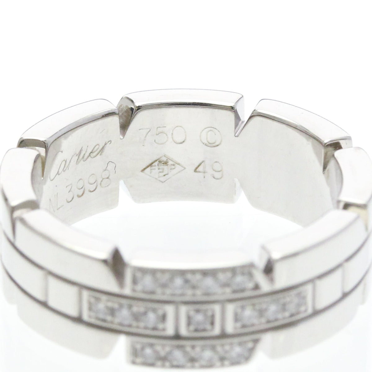 PRE-OWNED Cartier Tank Française · Diamond · White Gold Size 4.75