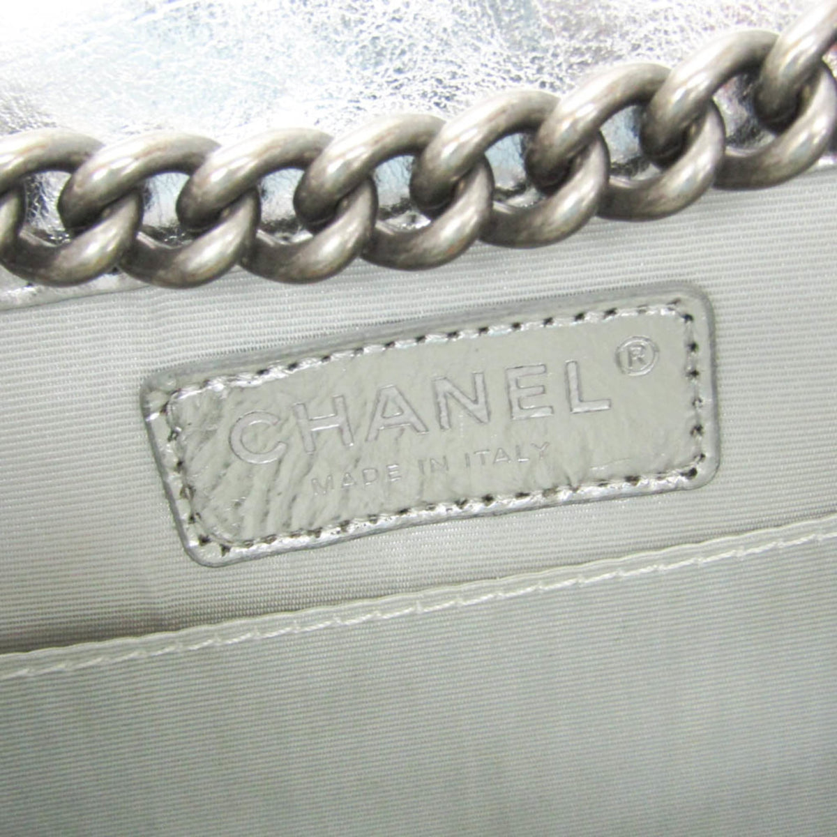 PRE-OWNED Chanel Boy · Metallic Calfskin