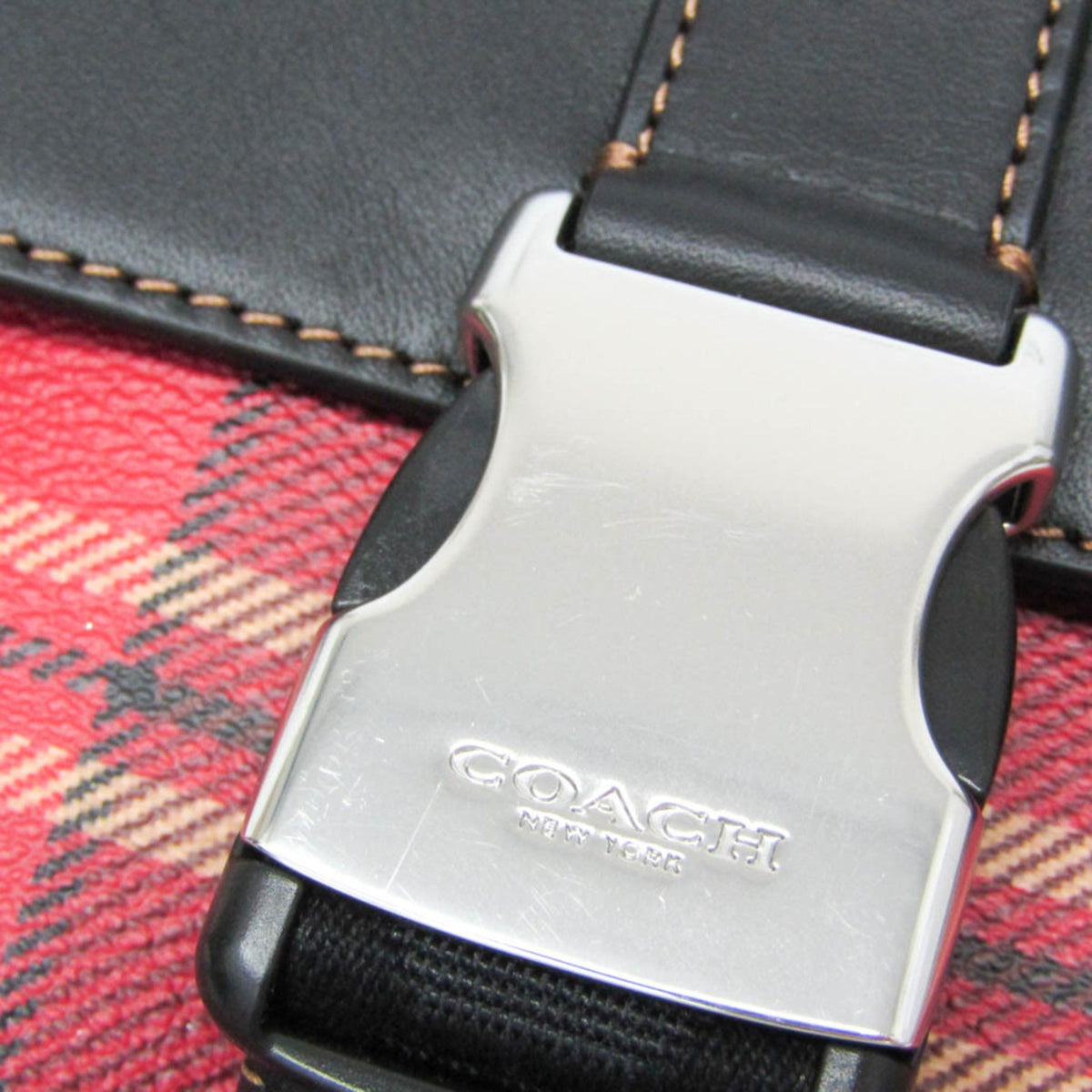 PRE-OWNED Coach Track Pack · Tartan Plaid · Leather