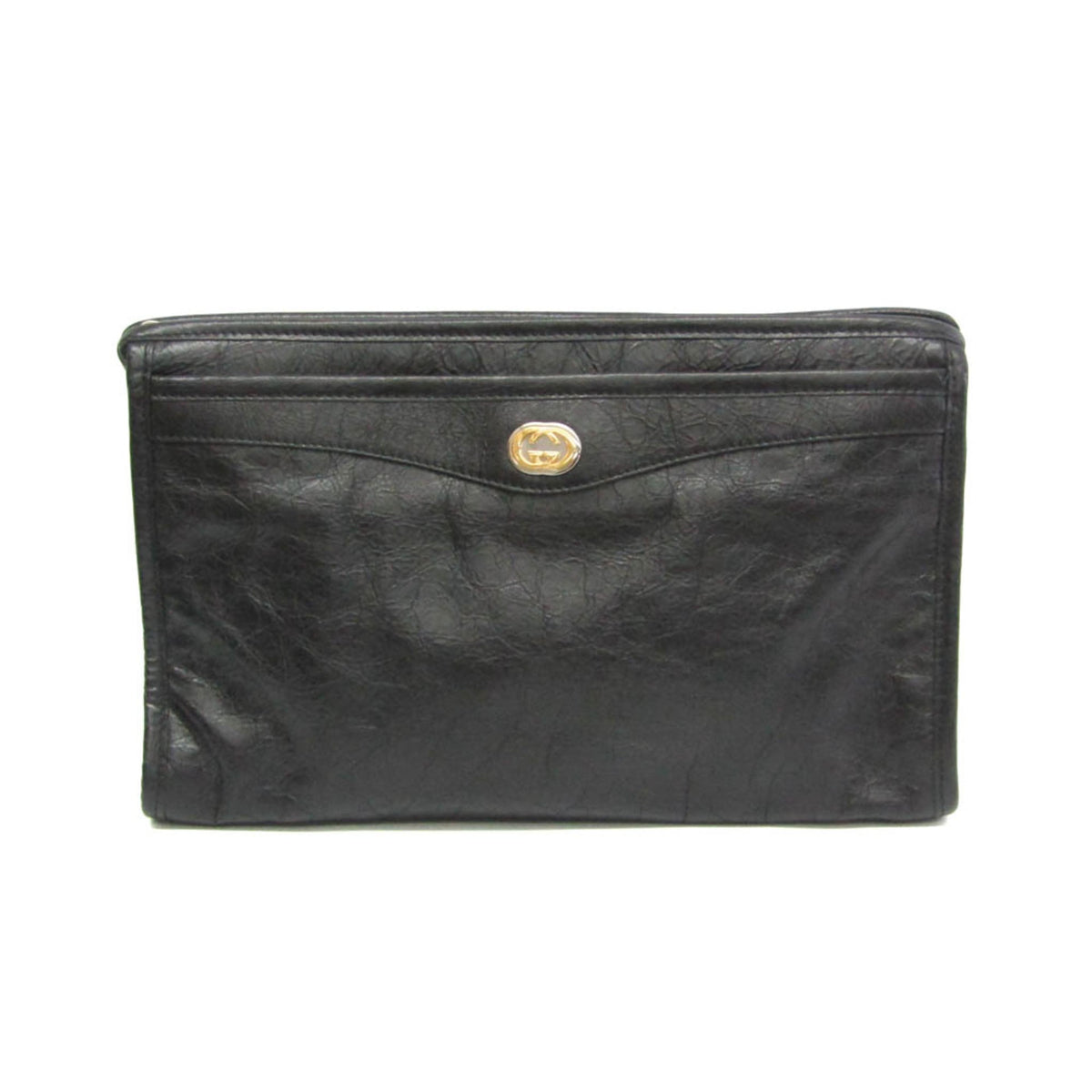 PRE-OWNED Gucci Interlocking · Leather Clutch
