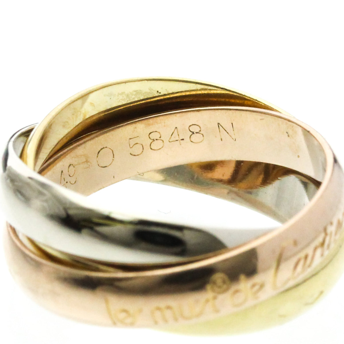 PRE-OWNED Cartier Trinity · Tri-Gold Size 4.75