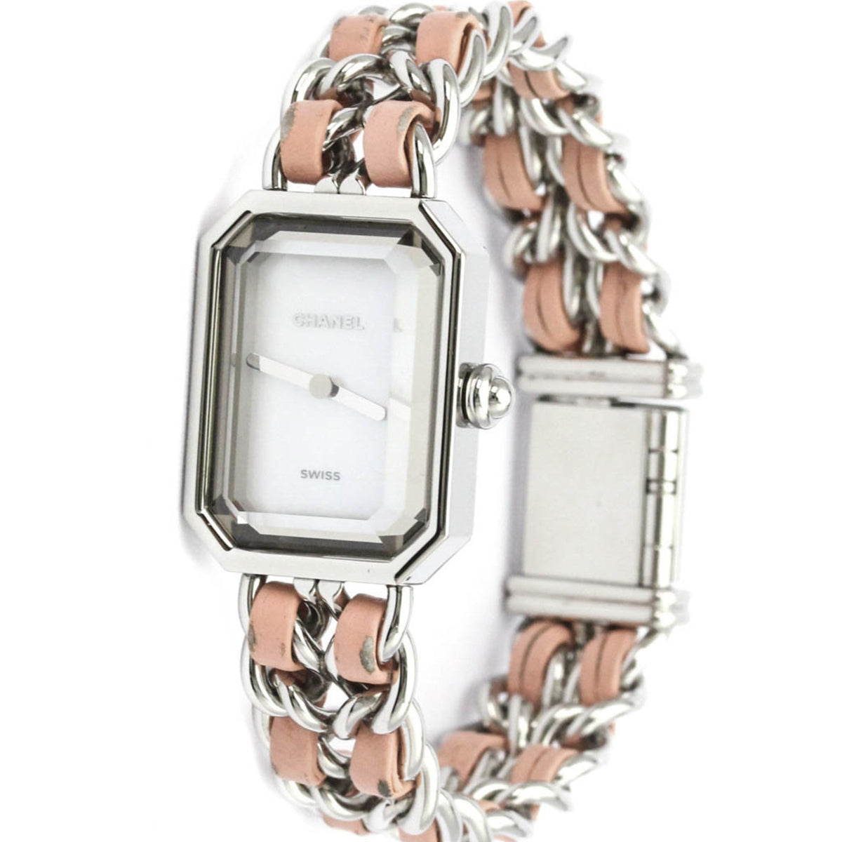 PRE-OWNED Chanel Premiere Lock · Steel · Mother-of-Pearl