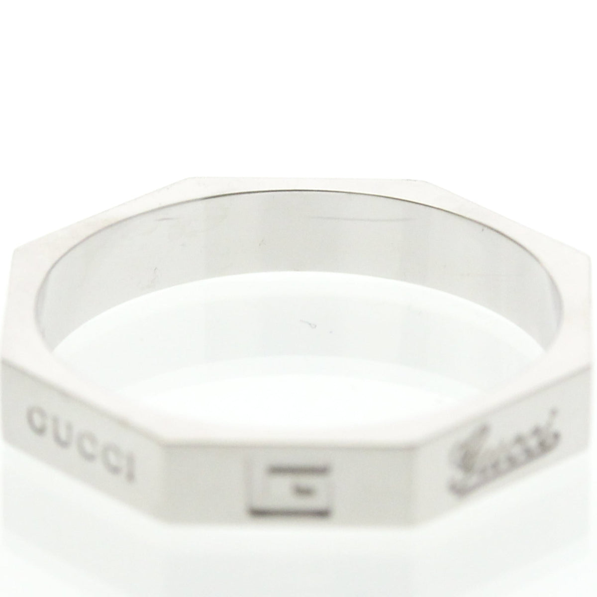 PRE-OWNED Gucci Octagonal Ring · 18K White Gold Size 8.75