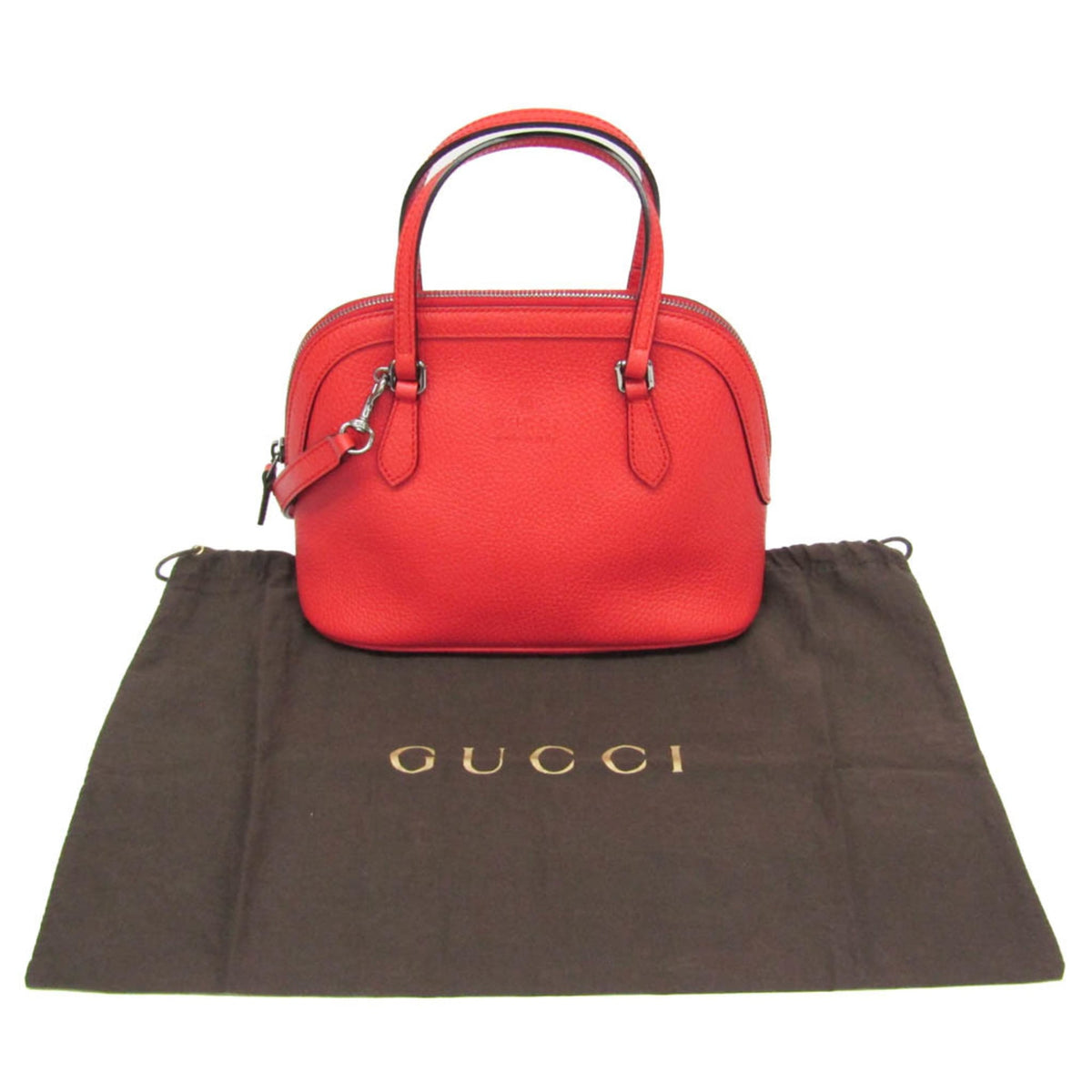 PRE-OWNED Gucci · Leather Shoulder Bag · Zipper