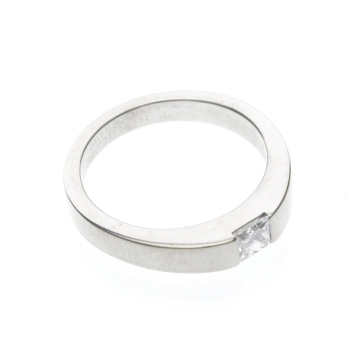 PRE-OWNED Cartier Tank · Platinum · Diamond Size 5.75