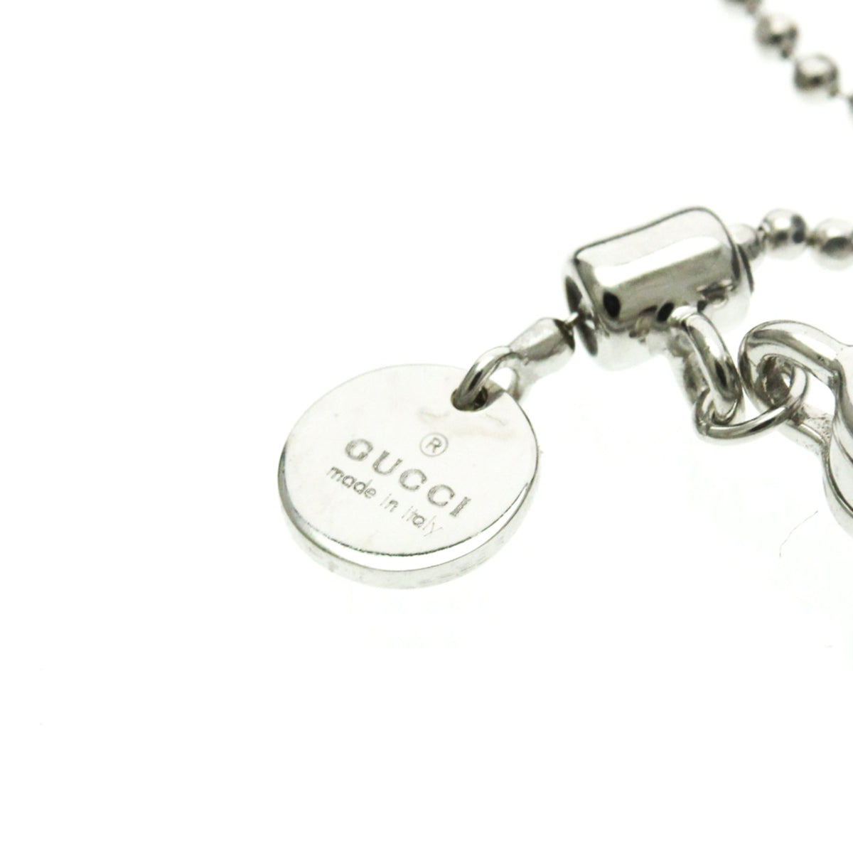 PRE-OWNED Gucci Diamond Tag · 18K White Gold