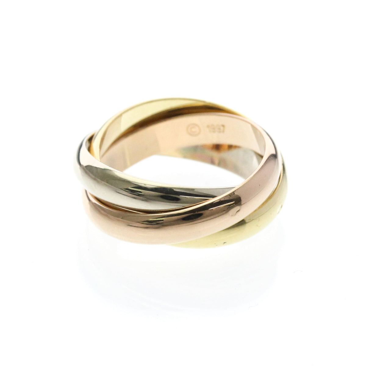 PRE-OWNED Cartier Trinity · Tri-Gold Size 6.75