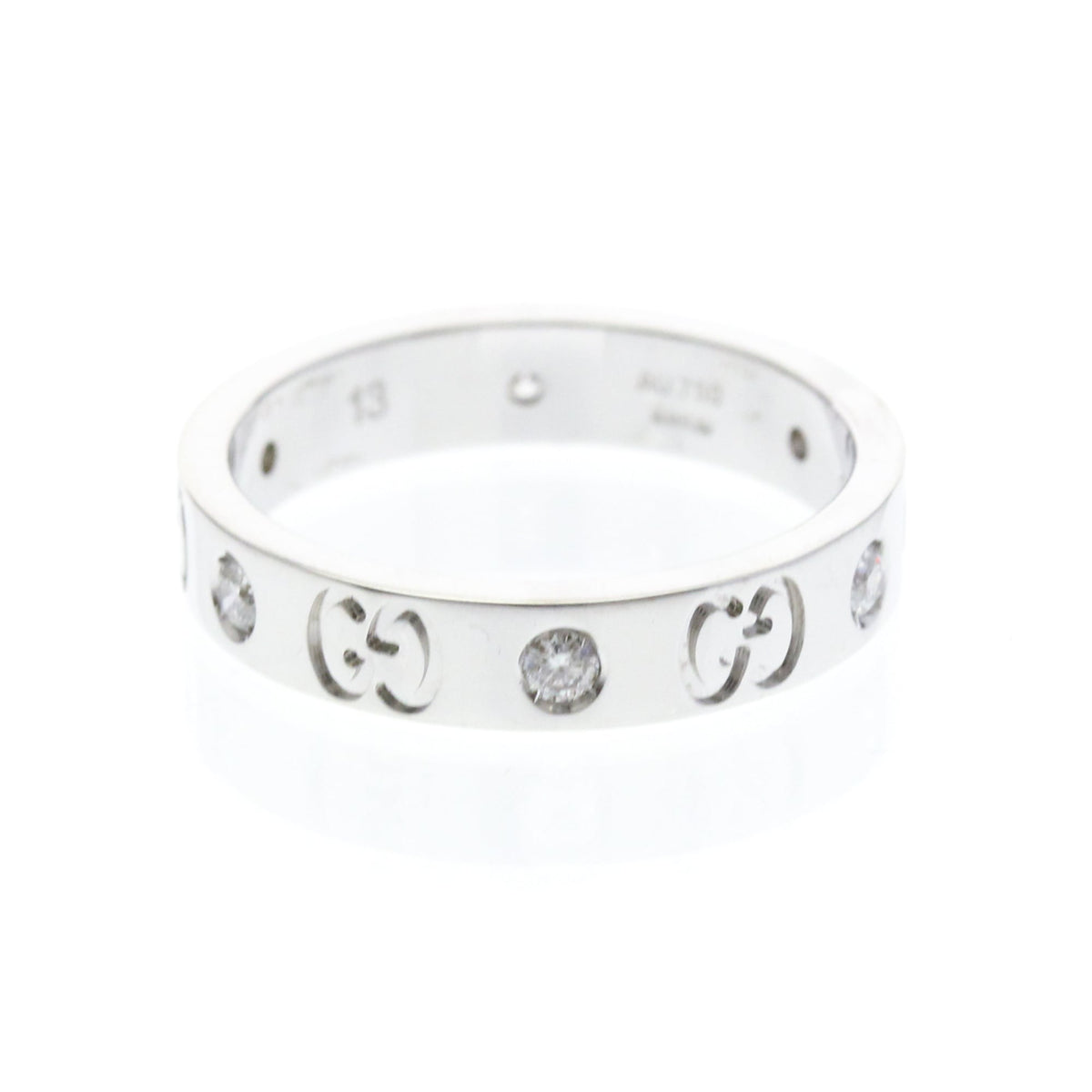 PRE-OWNED Gucci Icon · Diamond · 18K White Gold Size 6.5
