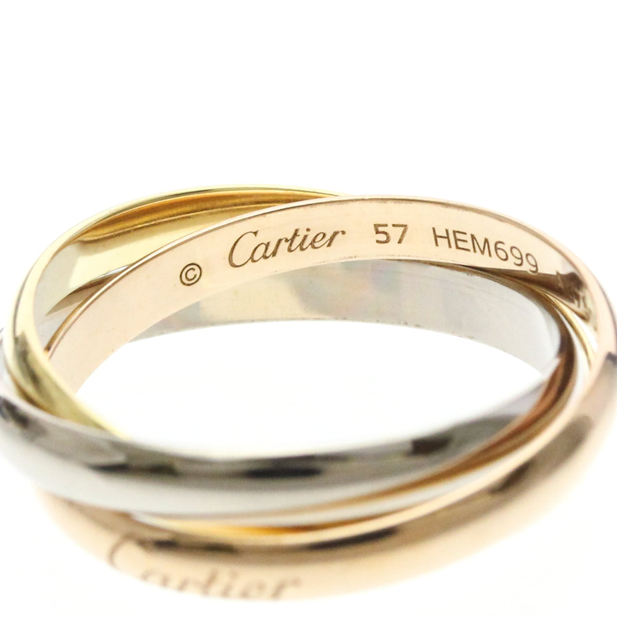 PRE-OWNED Cartier Trinity · Tri-Gold Size 8