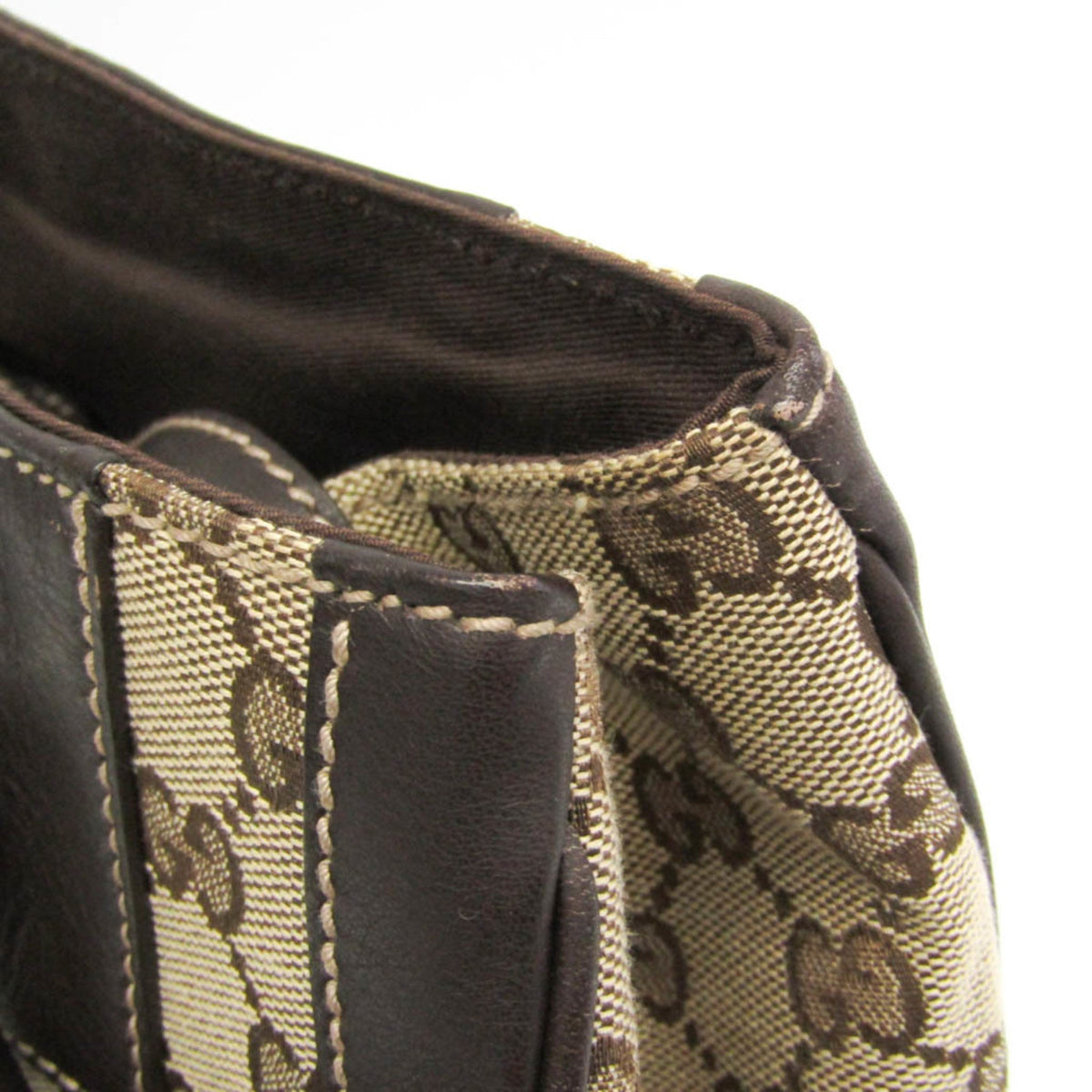 PRE-OWNED Gucci GG Canvas · Leather Handbag