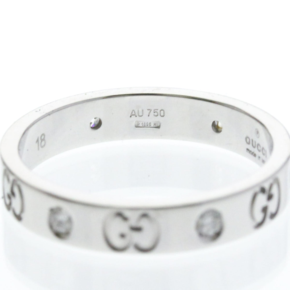 PRE-OWNED Gucci Icon · Diamond · 18K Yellow Gold Size 8