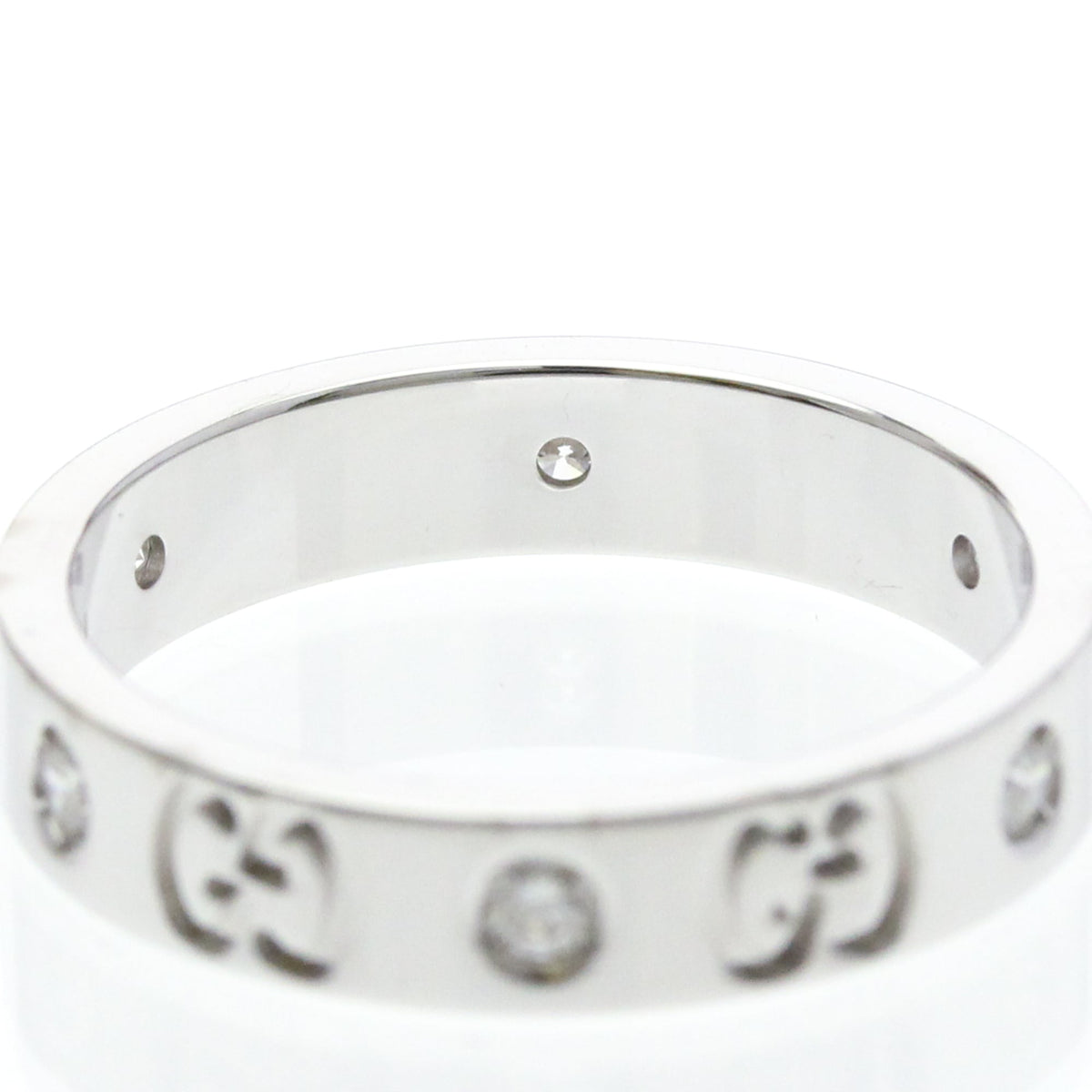 PRE-OWNED Gucci Icon · Diamond · 18K White Gold Size 6.5