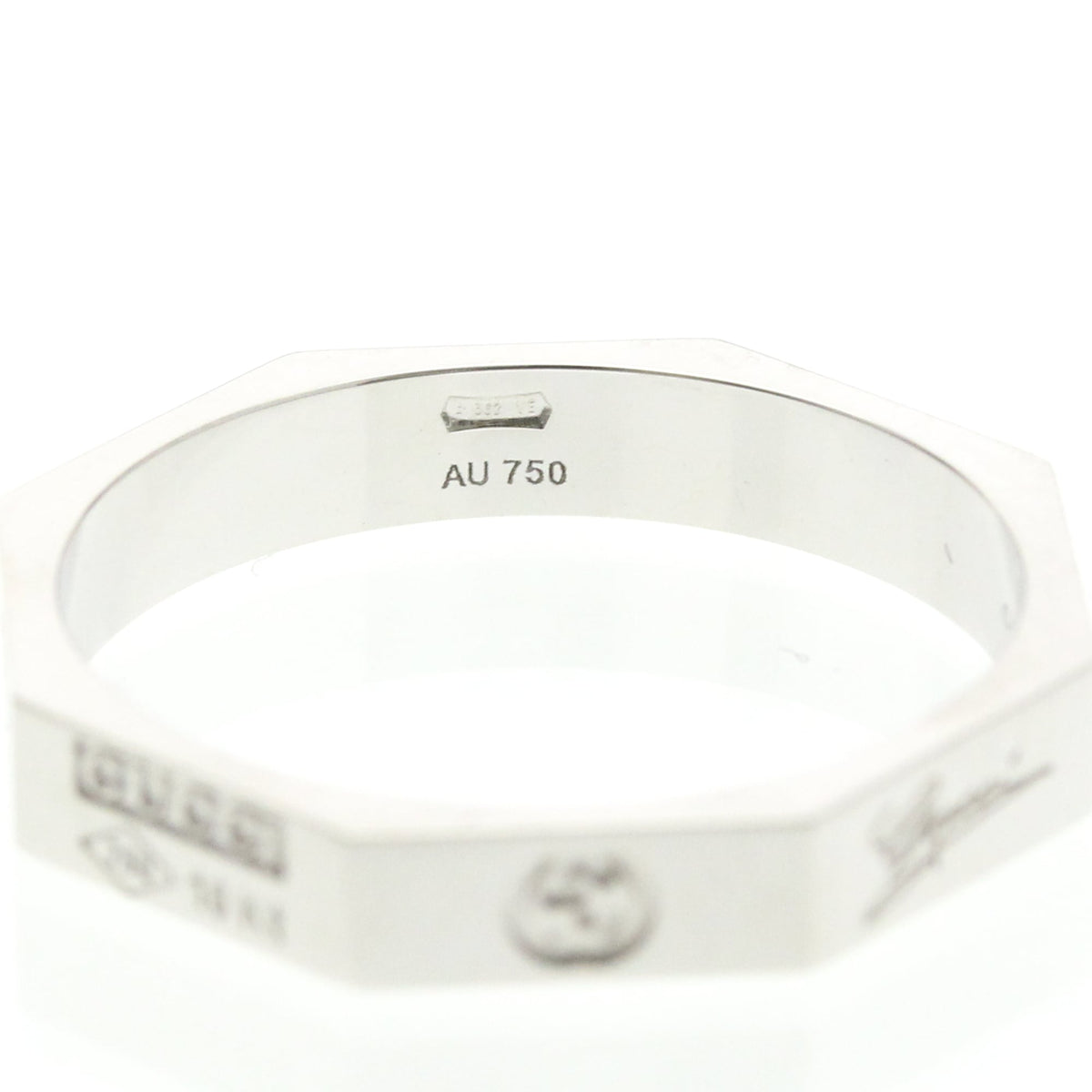 PRE-OWNED Gucci Octagonal Ring · 18K White Gold Size 8.75
