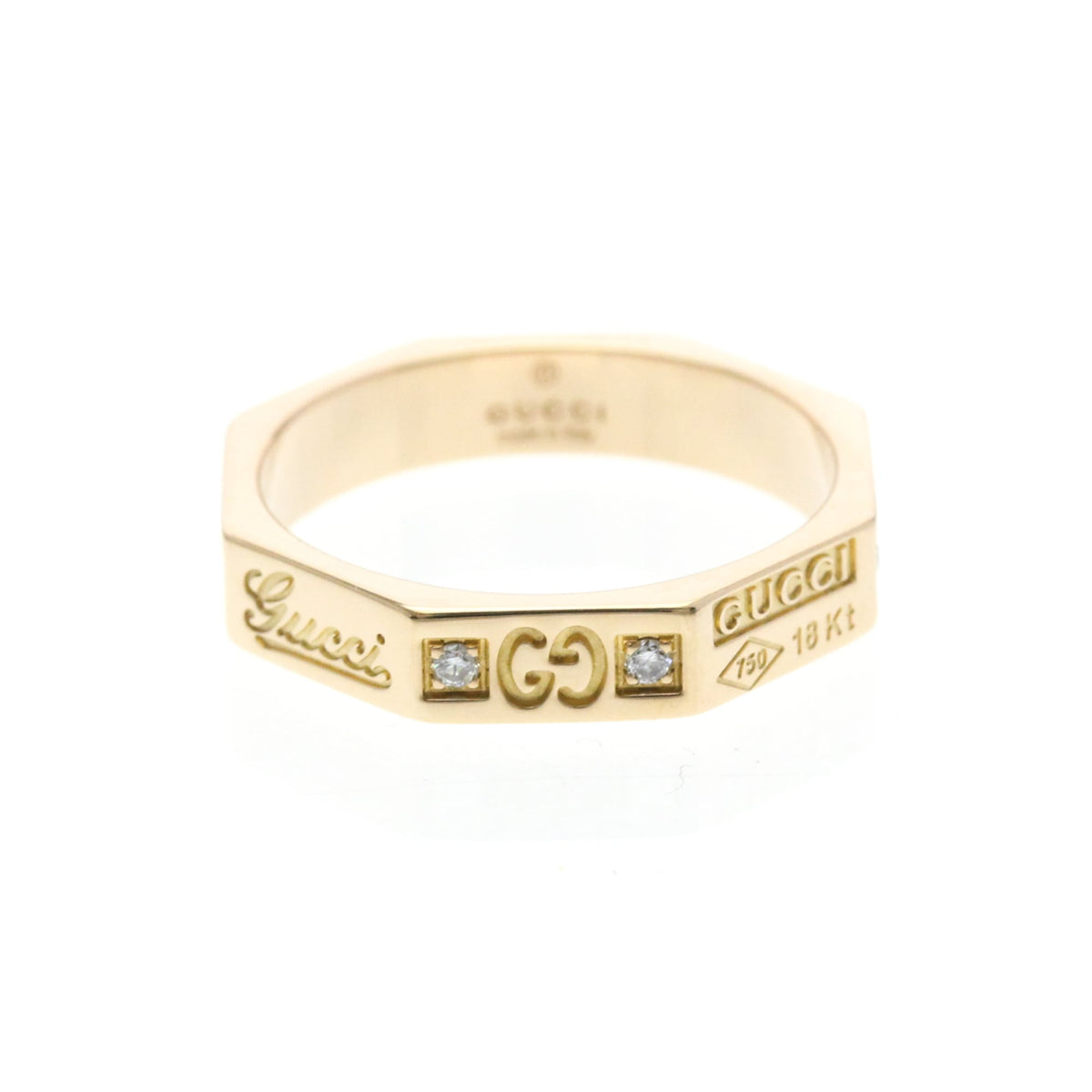 PRE-OWNED Gucci Octagonal · Diamond · Rose Gold Size 4.5