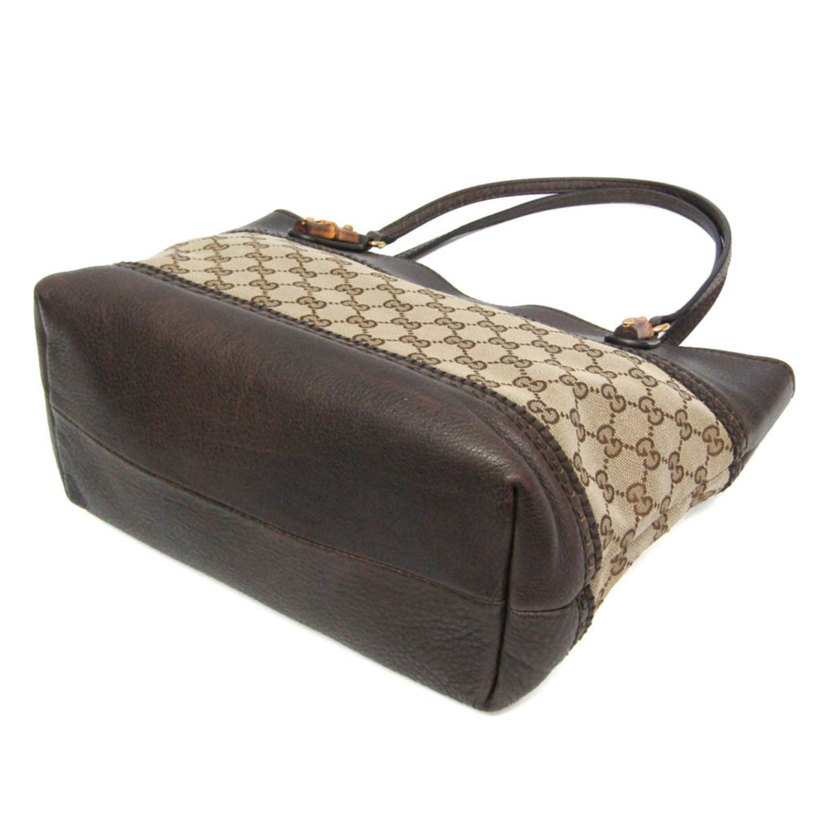 PRE-OWNED Gucci Bamboo · GG Canvas Tote