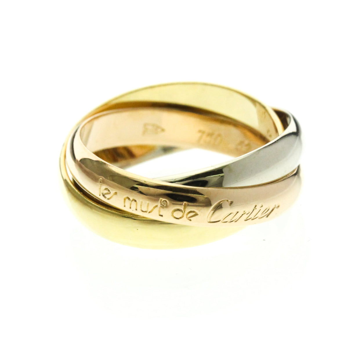 PRE-OWNED Cartier Trinity · Tri-Gold Band Ring Size 6