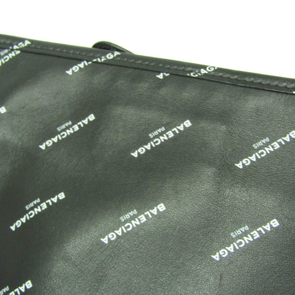 PRE-OWNED Balenciaga Logo Print Leather Clutch