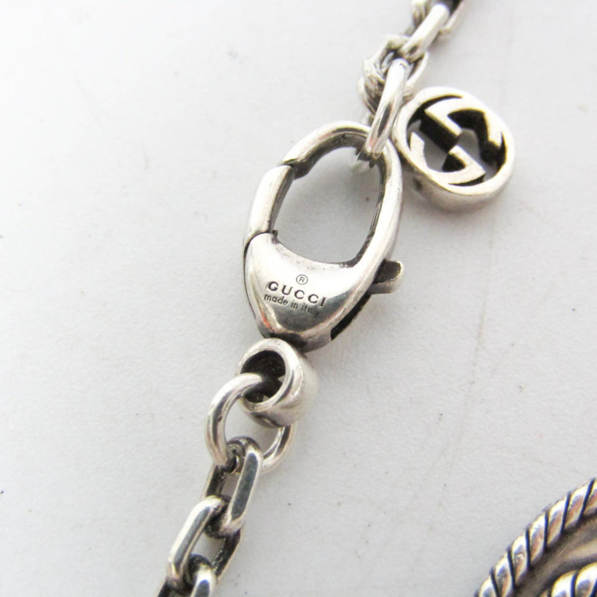 PRE-OWNED Gucci Double G · Silver 925 Charm Bracelet