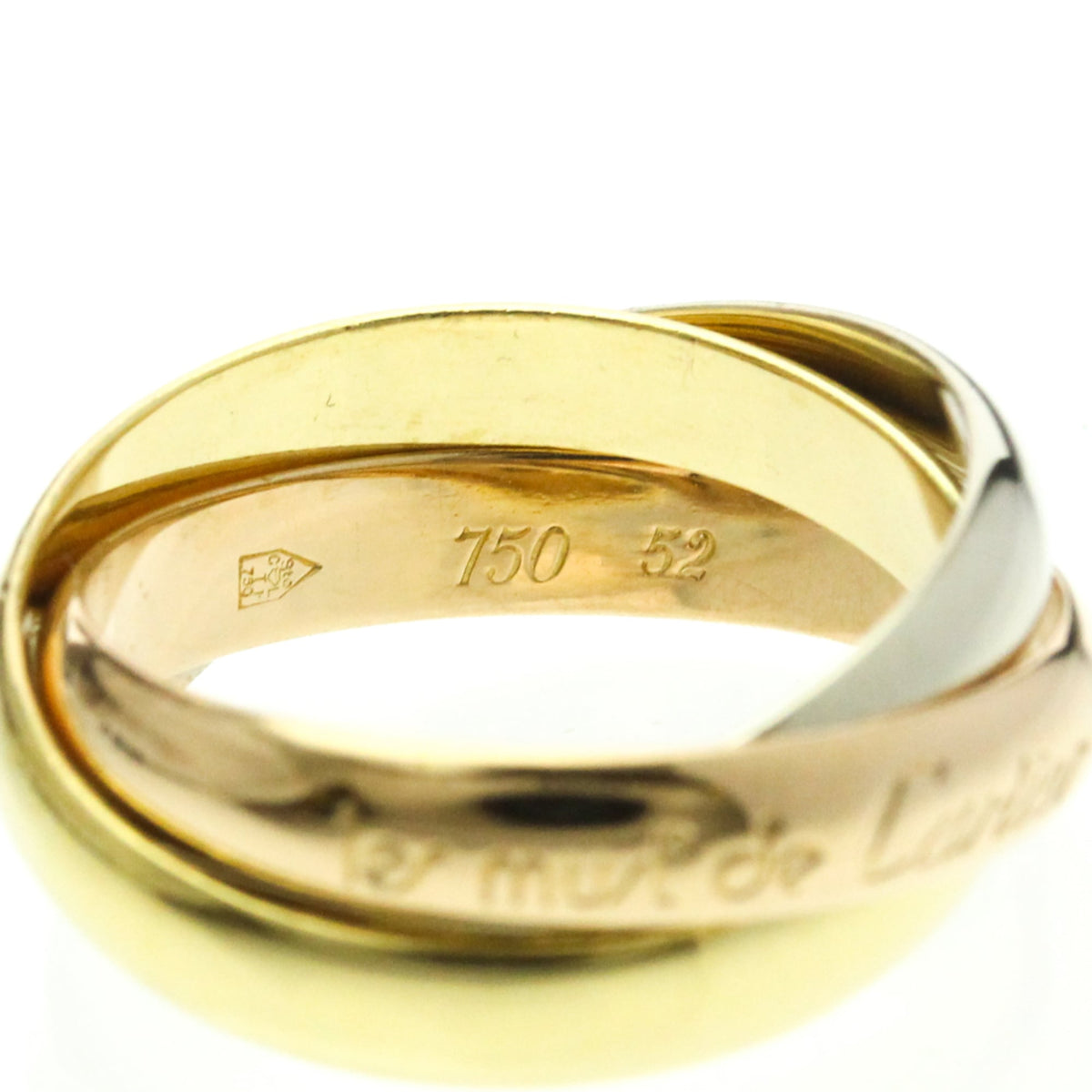 PRE-OWNED Cartier Trinity · Tri-Gold Band Ring Size 6